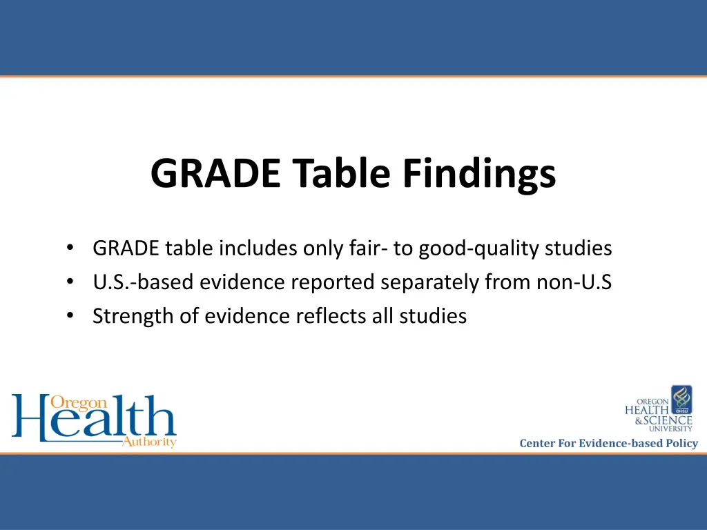 grade table findings