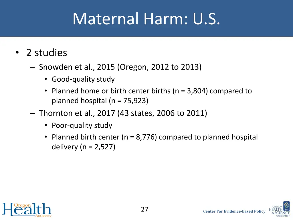 maternal harm u s
