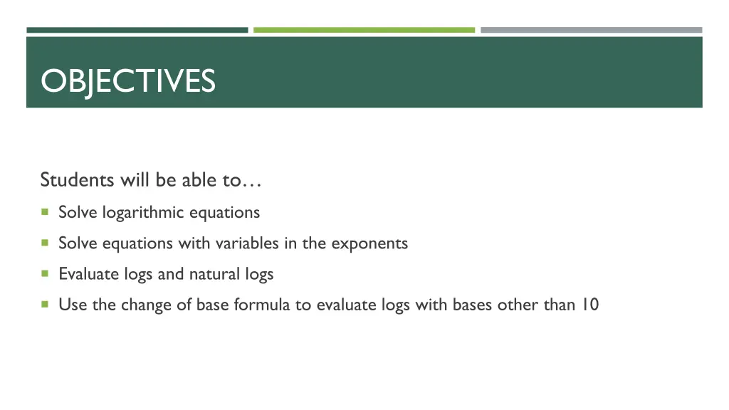 objectives