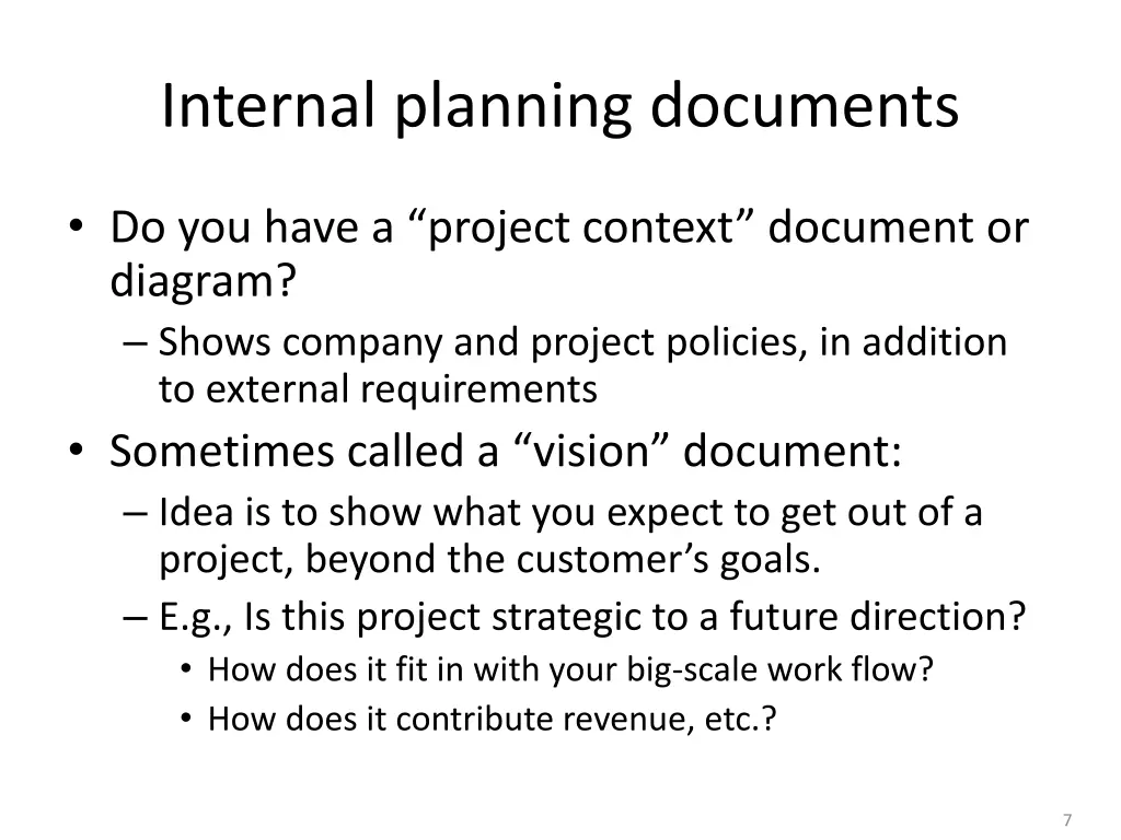 internal planning documents