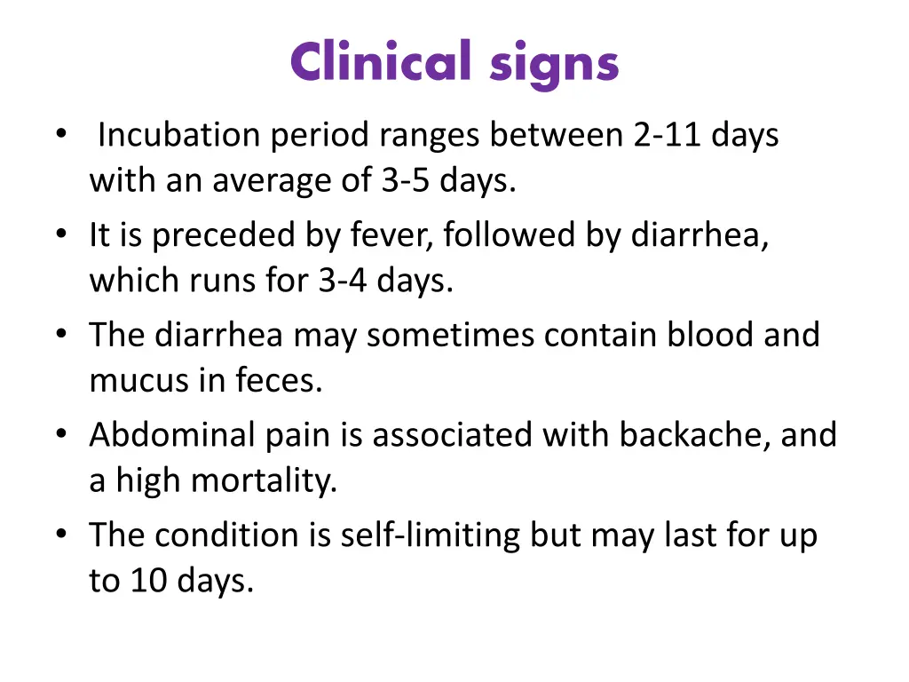 clinical signs