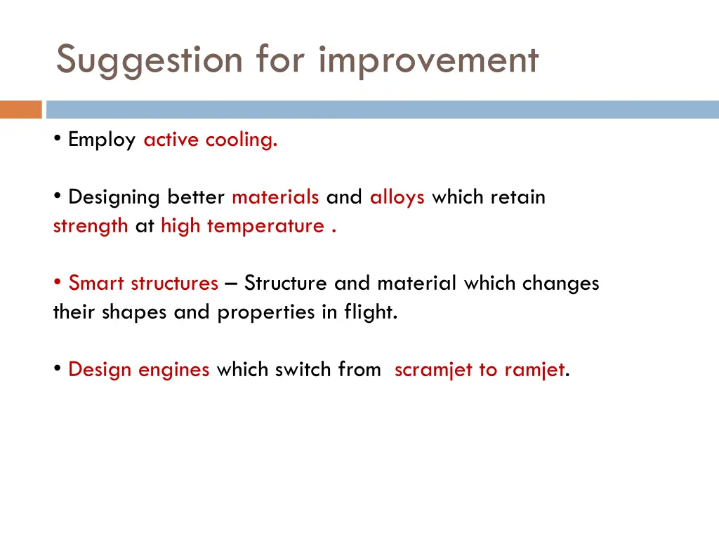 suggestion for improvement