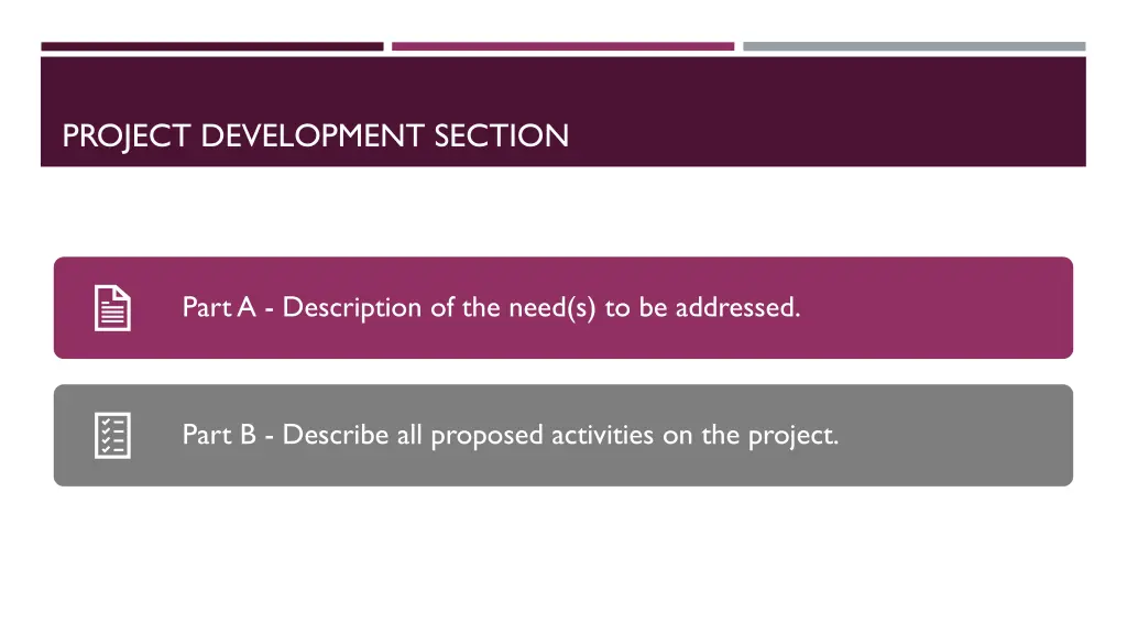 project development section