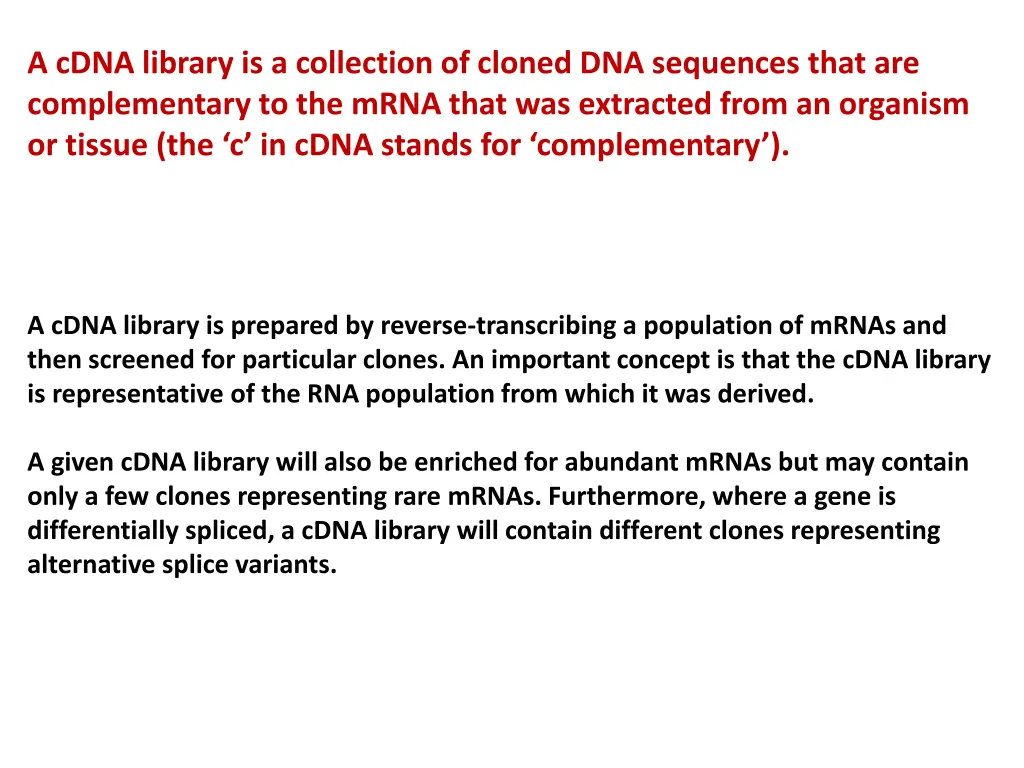 a cdna library is a collection of cloned