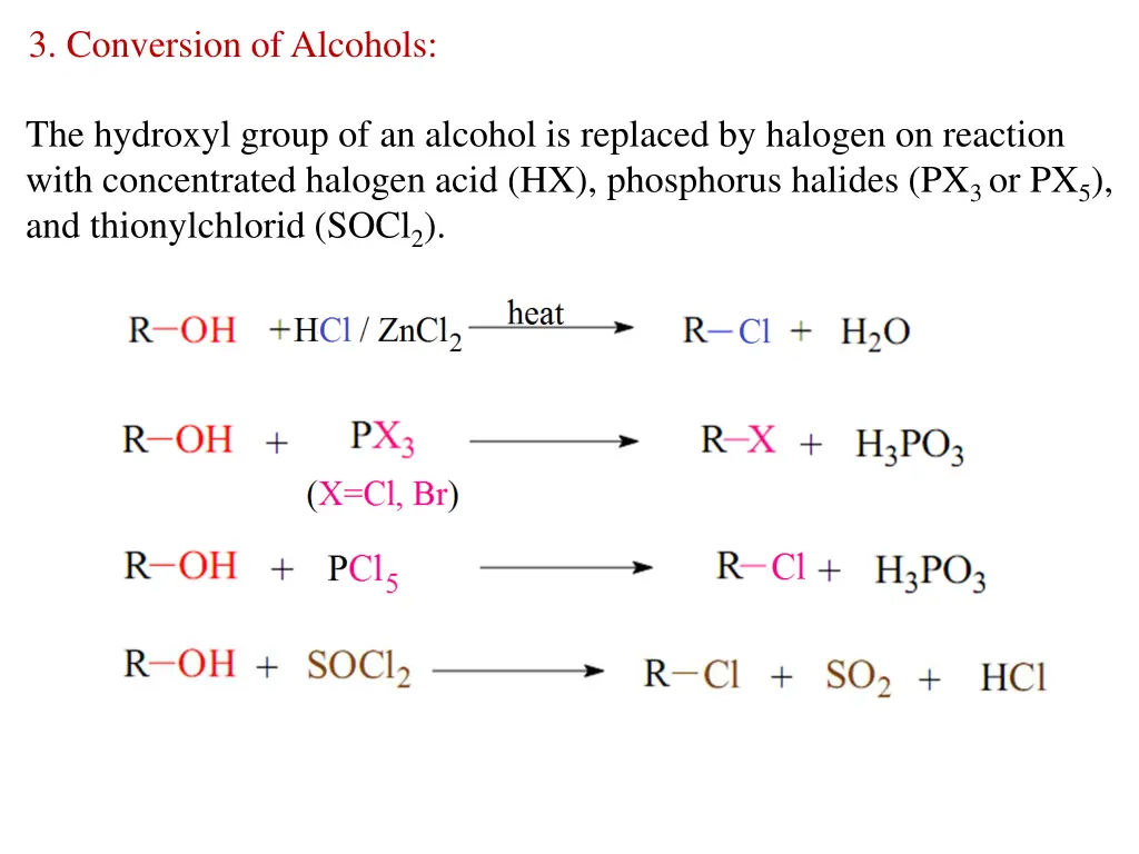 3 conversion of alcohols