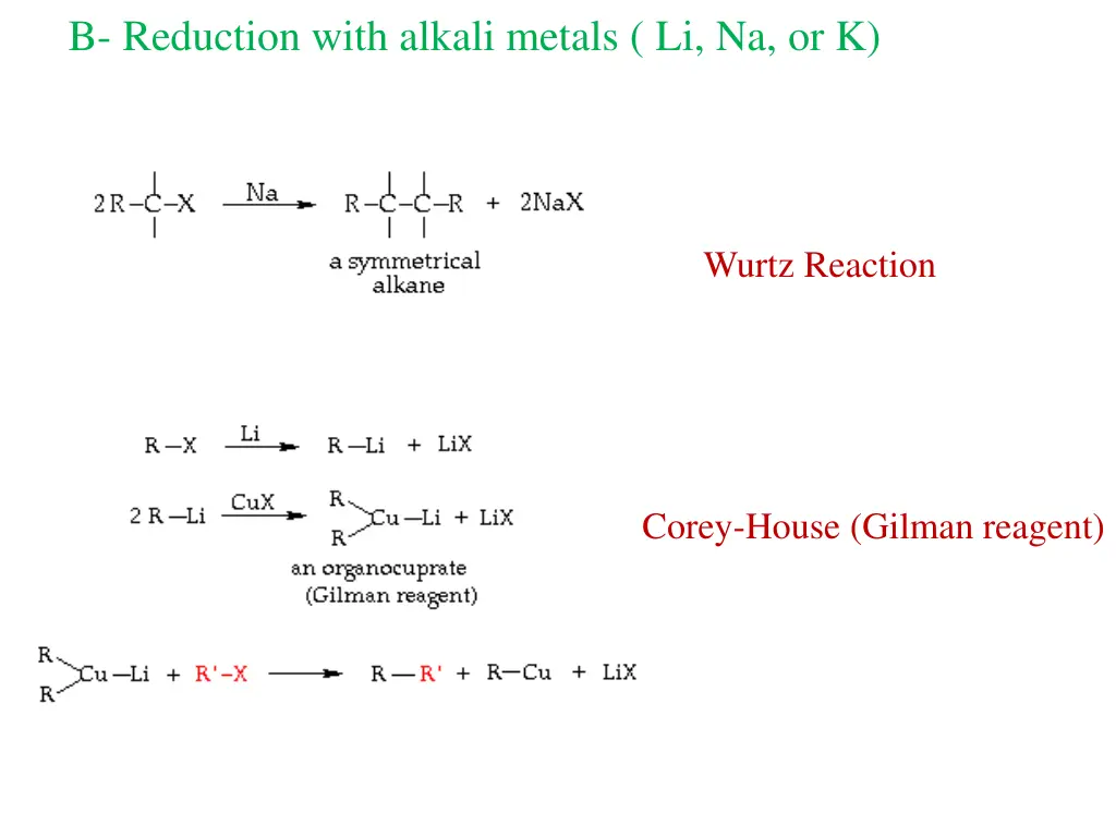 b reduction with alkali metals li na or k