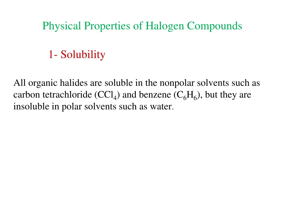 physical properties of halogen compounds