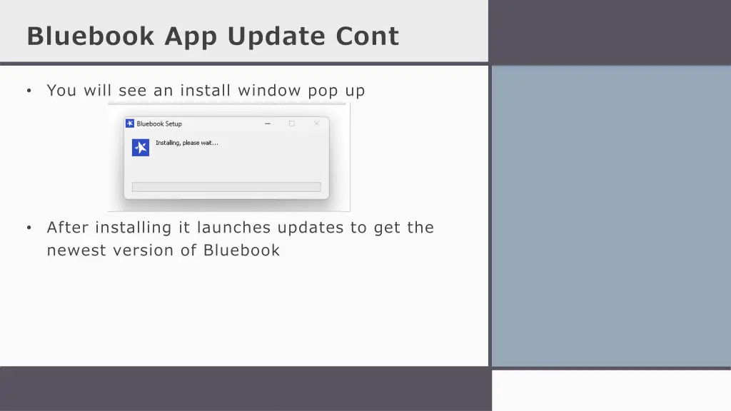 bluebook app update cont