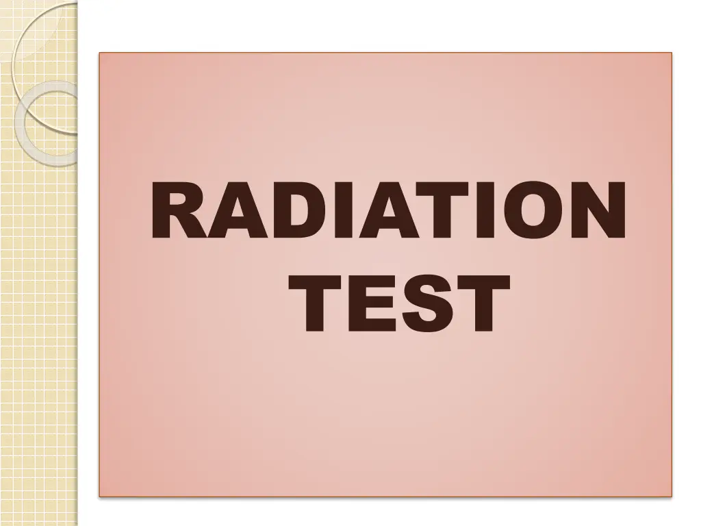 radiation test