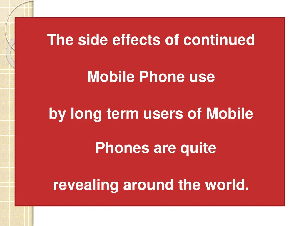 the side effects of continued