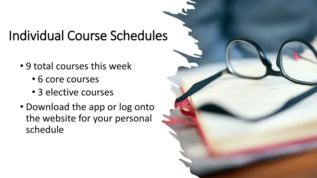 individual course schedules individual course
