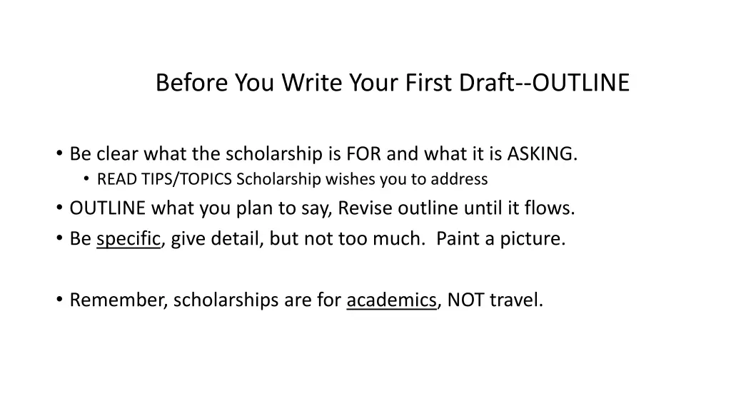 before you write your first draft outline