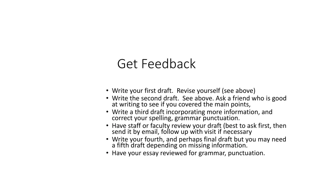 get feedback