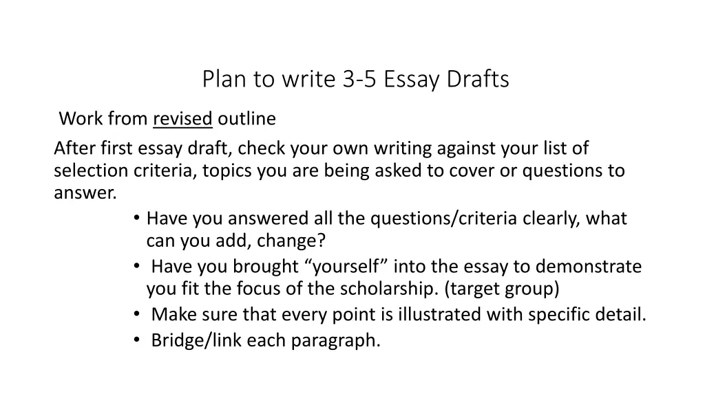plan to write 3 5 essay drafts