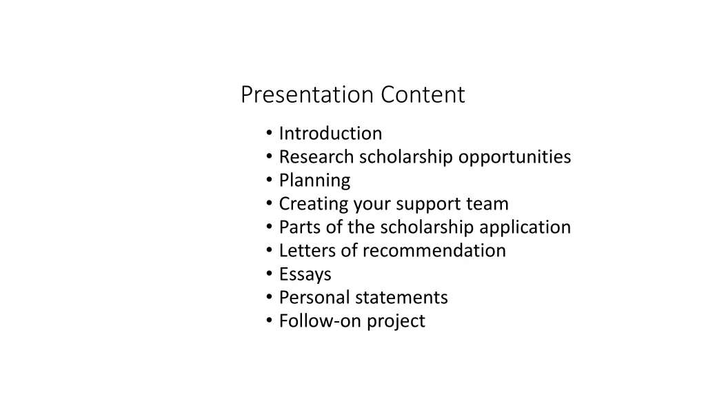 presentation content