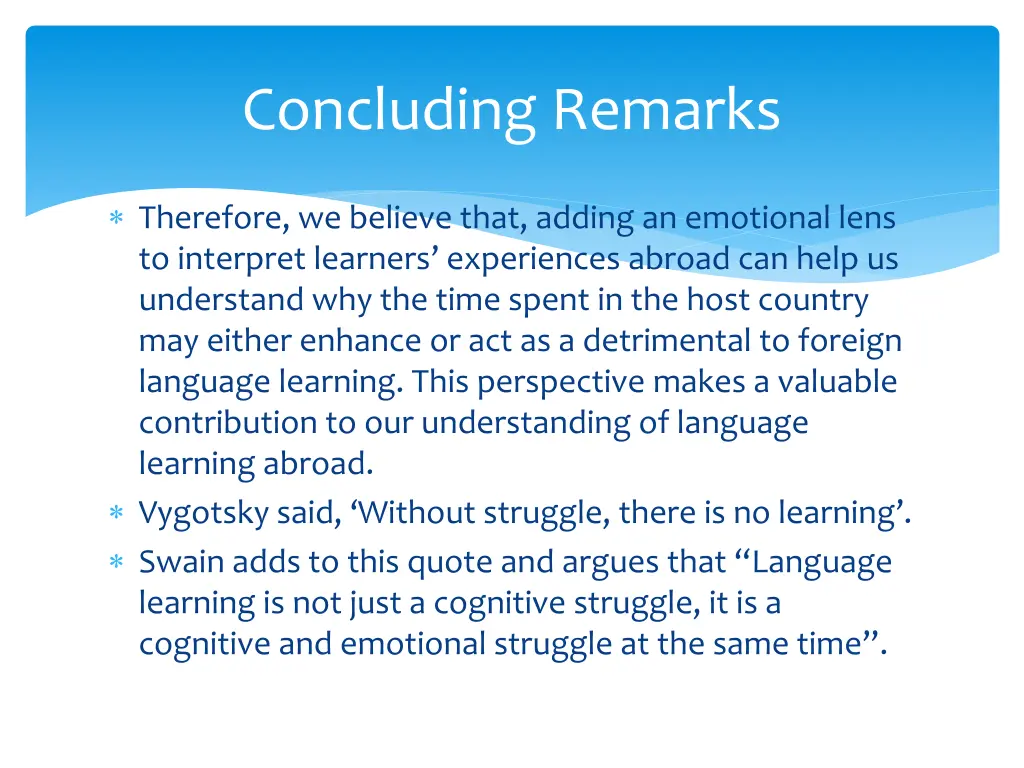 concluding remarks