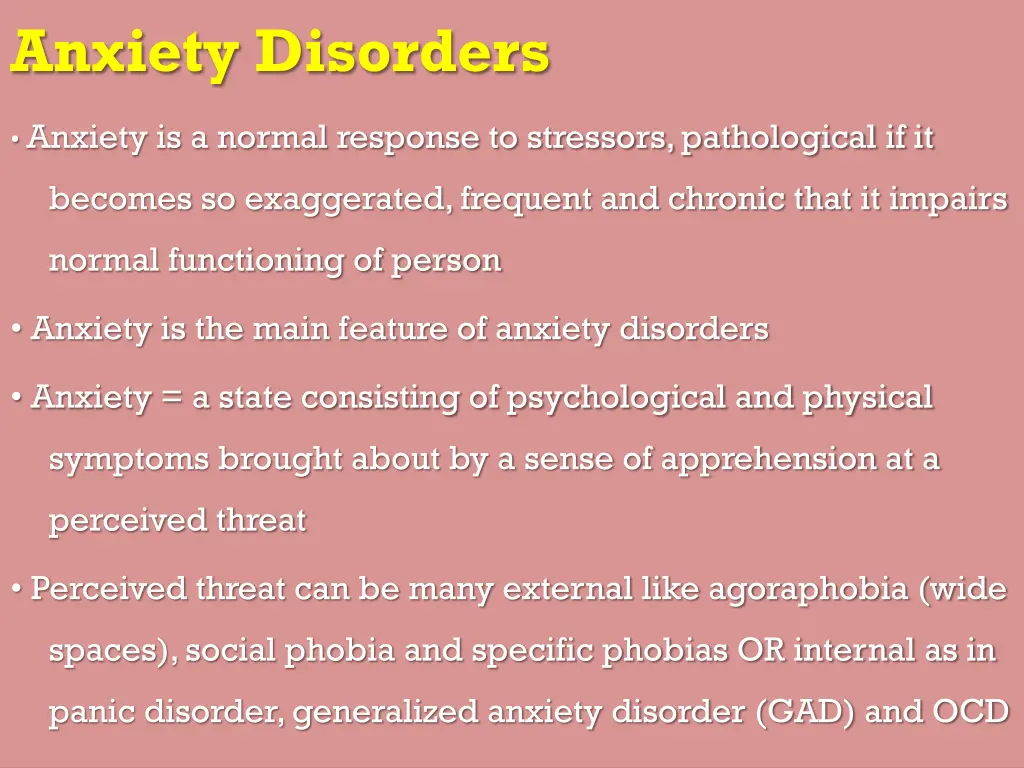 anxiety disorders