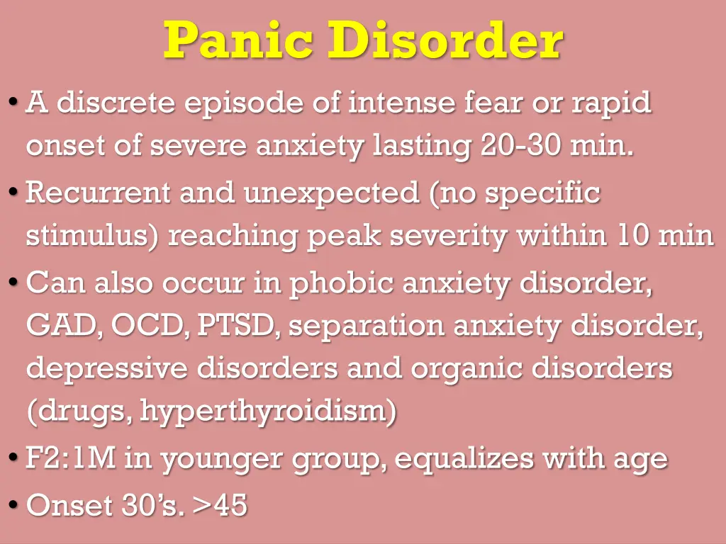 panic disorder a discrete episode of intense fear