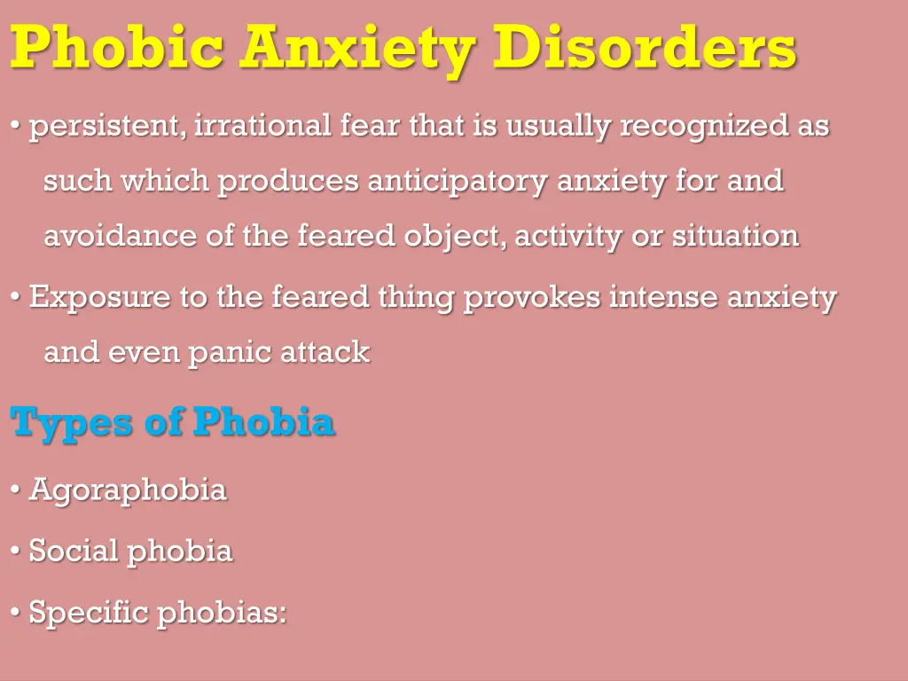 phobic anxiety disorders