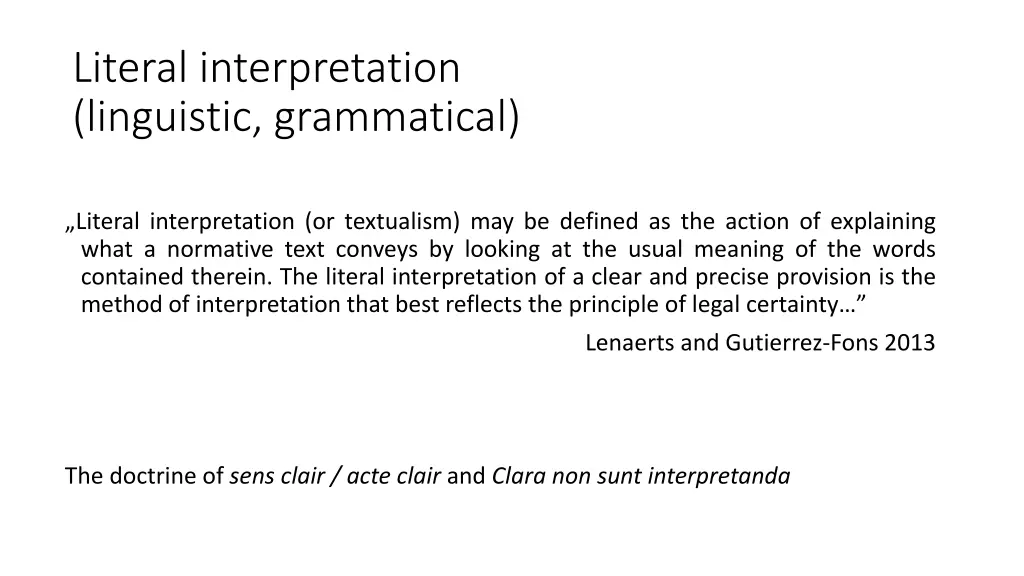 literal interpretation linguistic grammatical