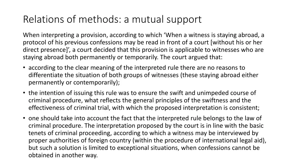 relations of methods a mutual support