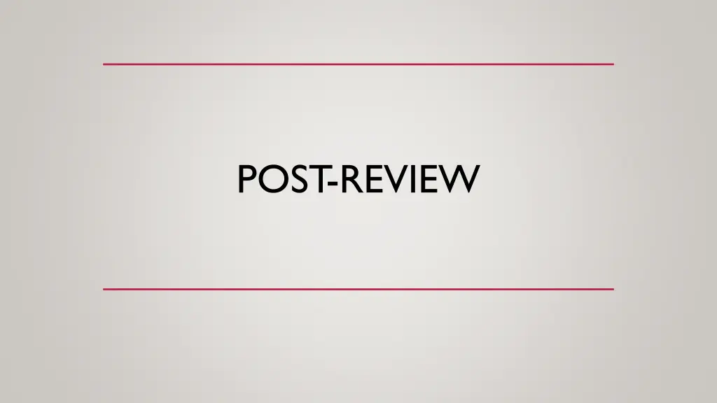 post review
