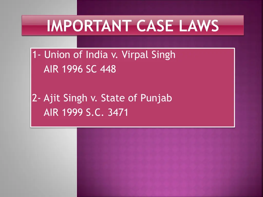 important case laws