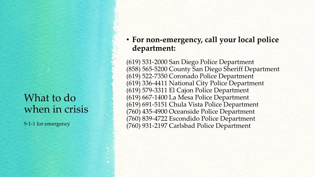 for non emergency call your local police