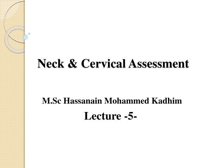 neck cervical assessment