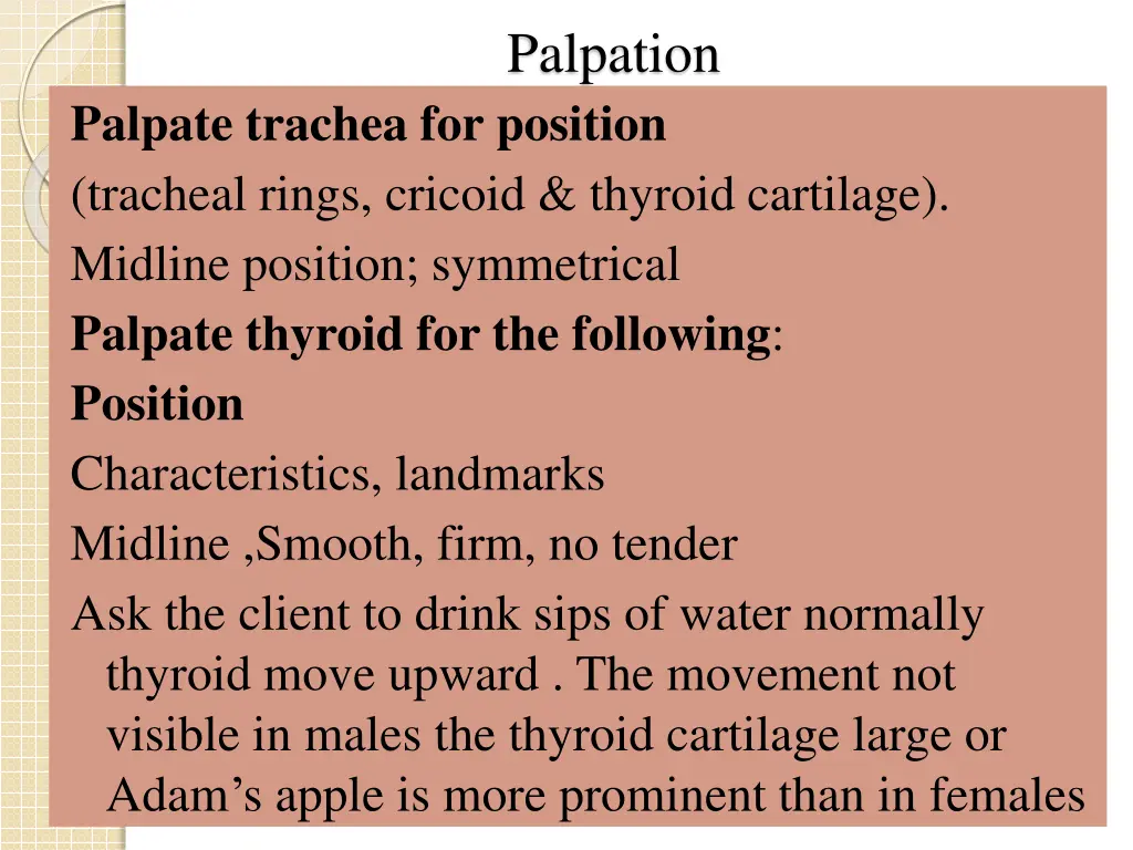 palpation