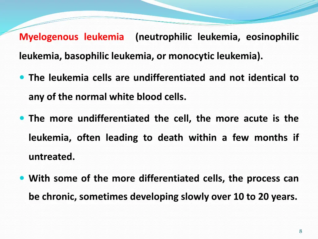 myelogenous leukemia neutrophilic leukemia