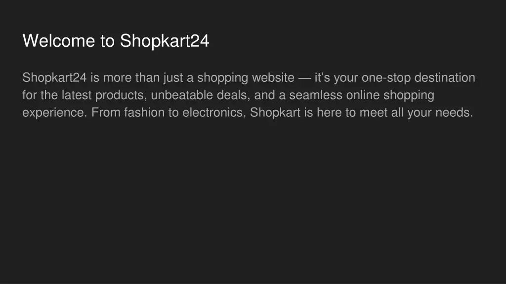 welcome to shopkart24