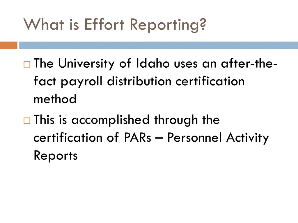 what is effort reporting 2