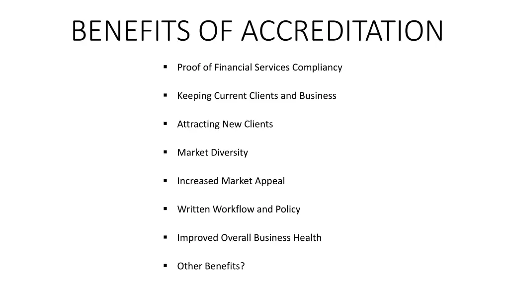 benefits of accreditation