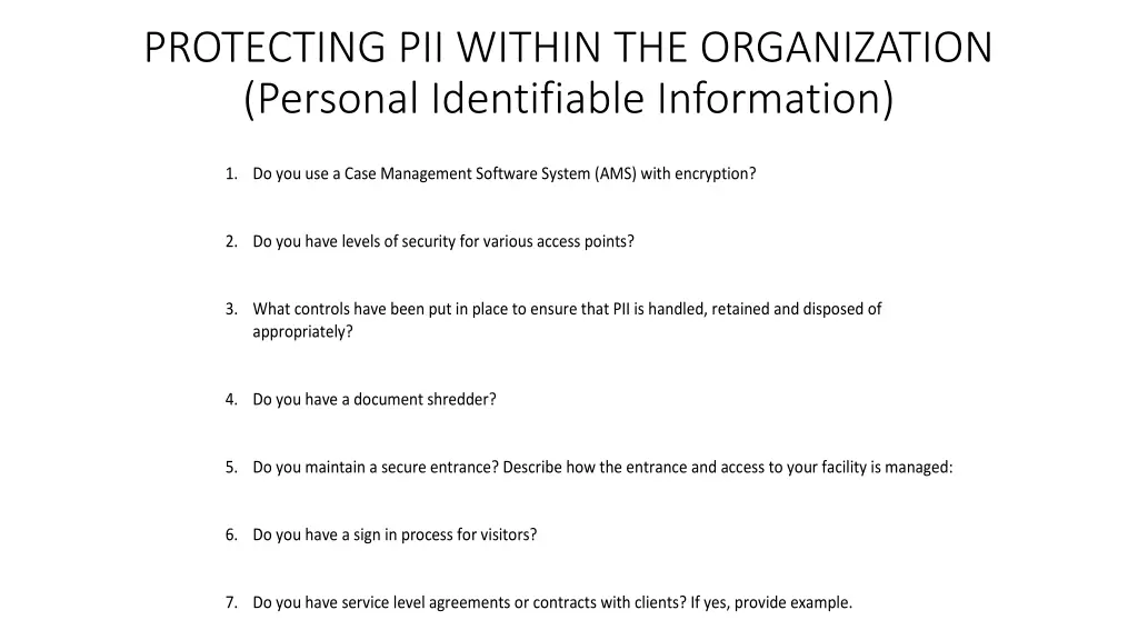 protecting pii within the organization personal
