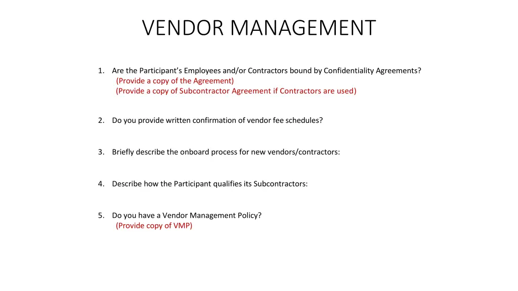 vendor management