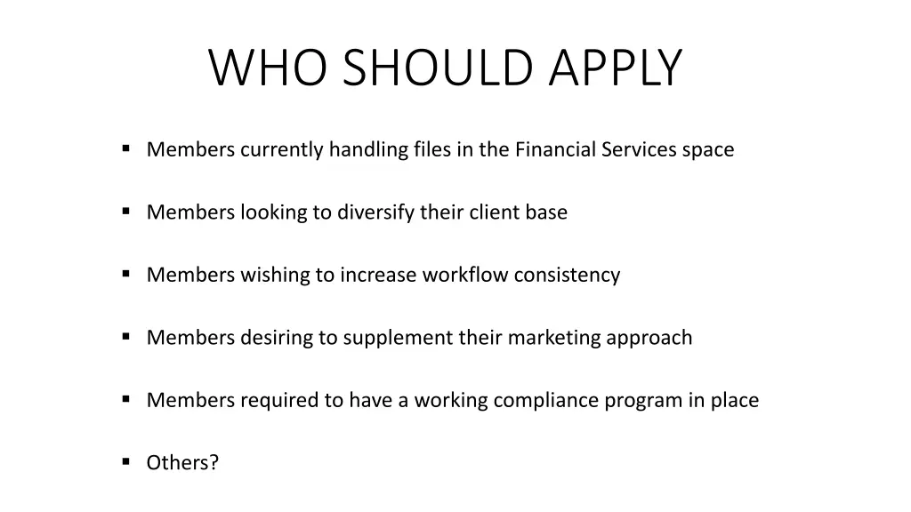 who should apply