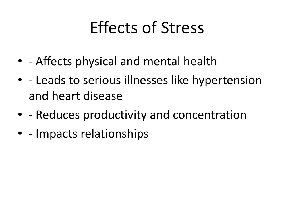 effects of stress