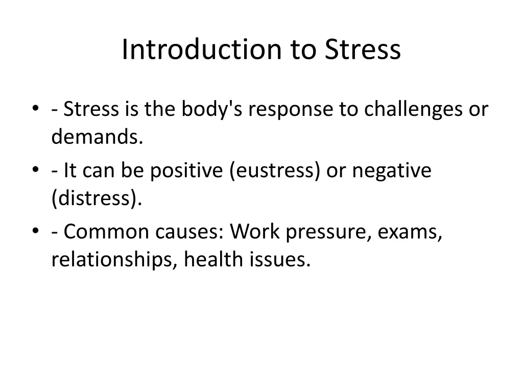 introduction to stress