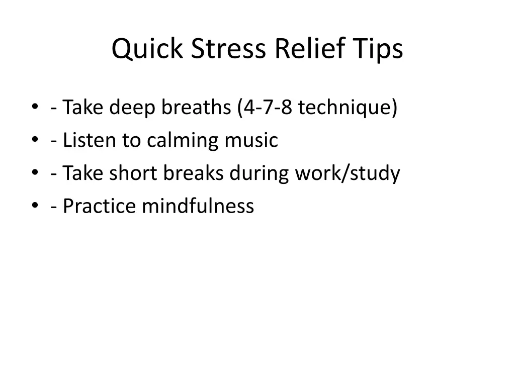 quick stress relief tips