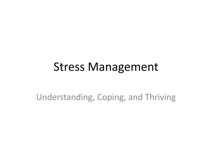 stress management