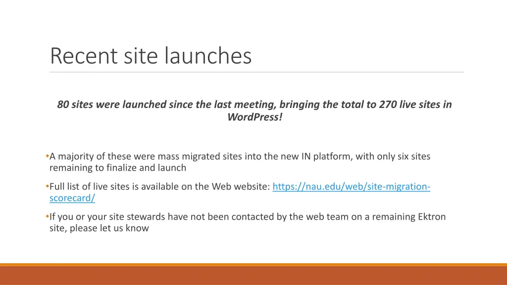 recent site launches