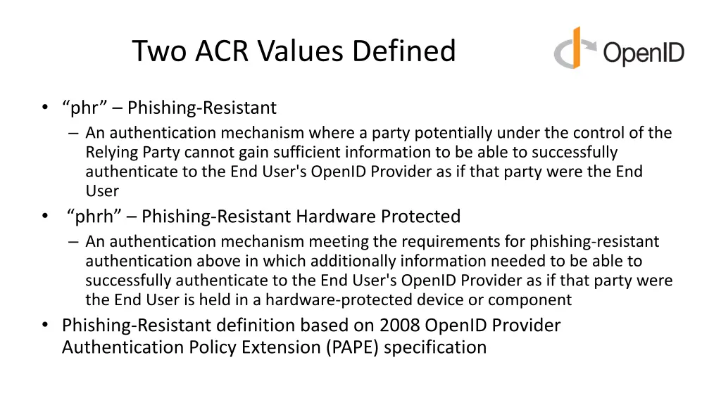 two acr values defined