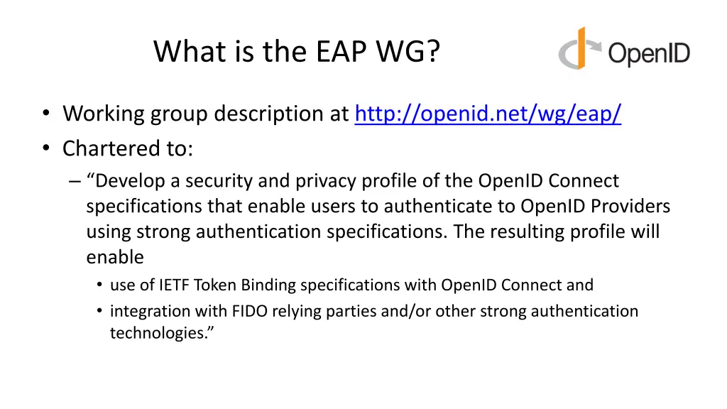 what is the eap wg