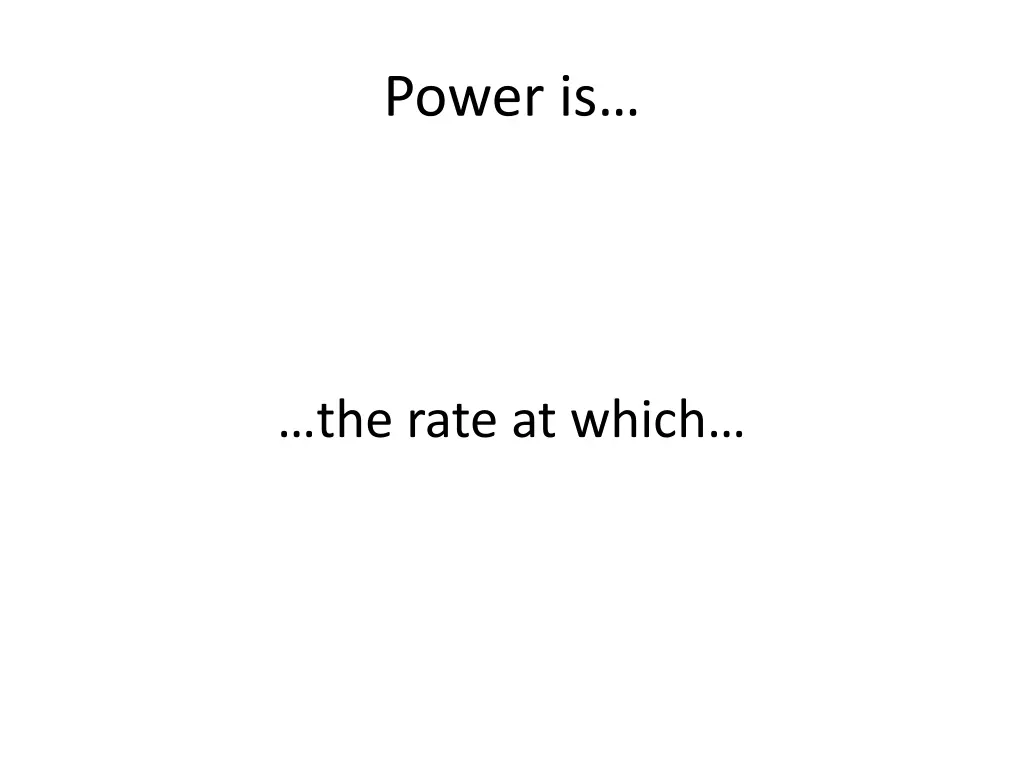 power is