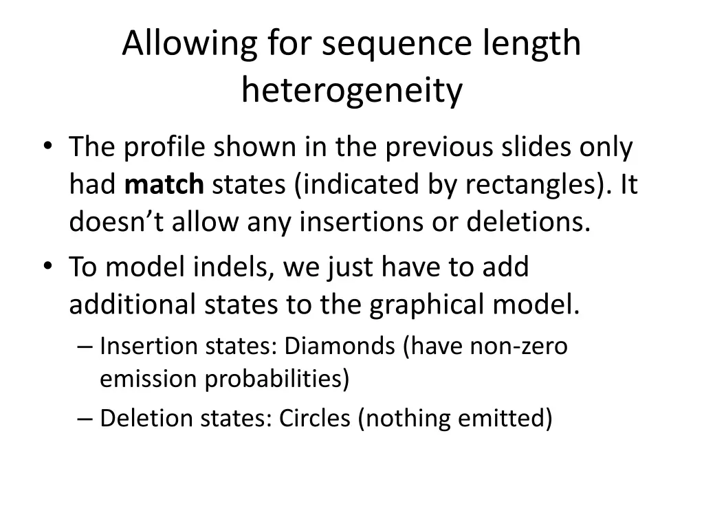 allowing for sequence length heterogeneity