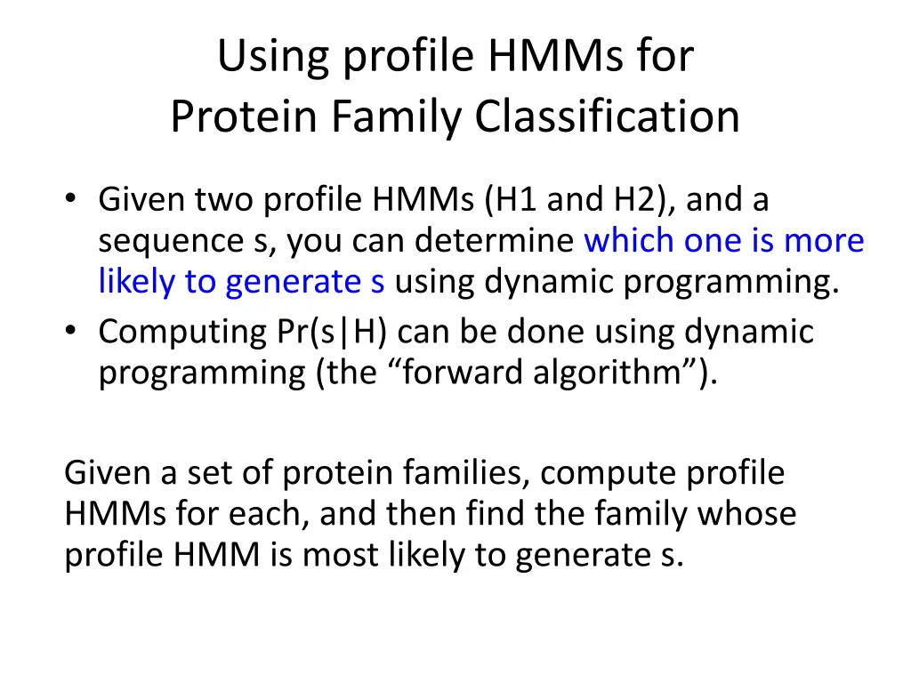 using profile hmms for protein family