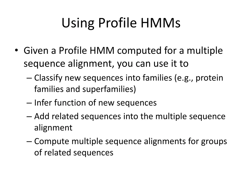 using profile hmms
