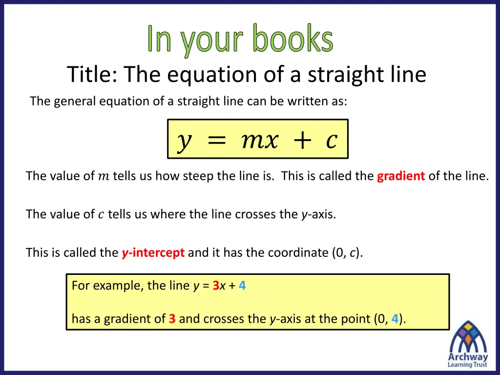 in your books