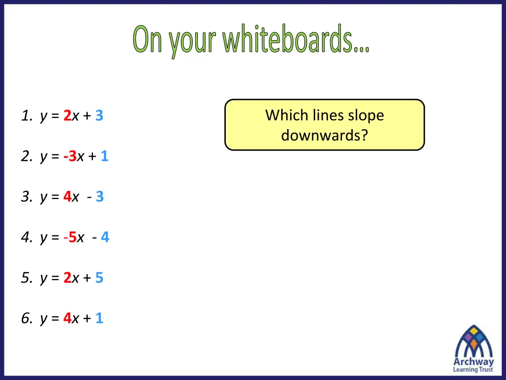 on your whiteboards 3